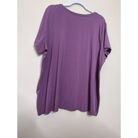 Eileen Fisher T-Shirt Women's Plus Size 3X Purple Short Sleeve Tee Top - Picture 5 of 12
